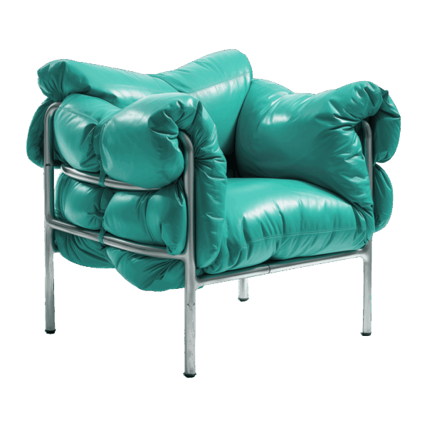 Living Room Accent Chair - Teal, Leather